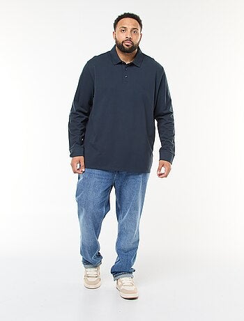 Polo de piqué de algodón de manga larga