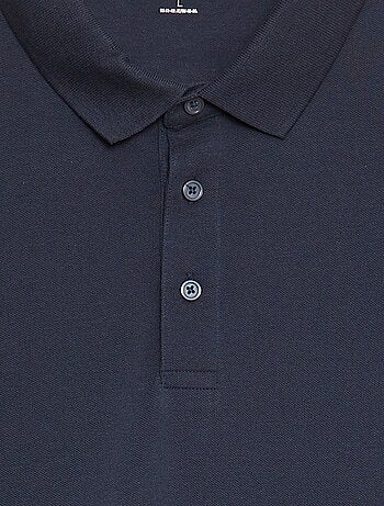 Polo de piqué de algodón de manga larga