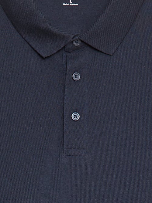 Polo de piqué de algodón de manga larga - Kiabi