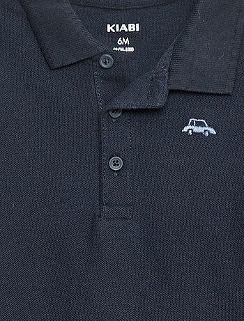 Polo de piqué de algodón de manga larga