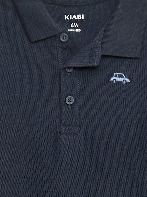 Polo de piqué de algodón de manga larga - Kiabi