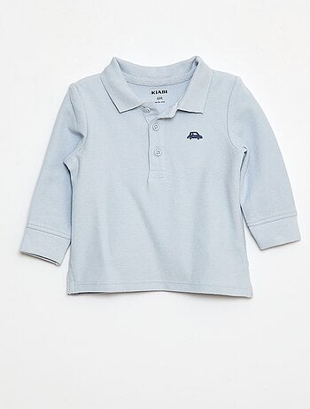 Polo de piqué de algodón de manga larga