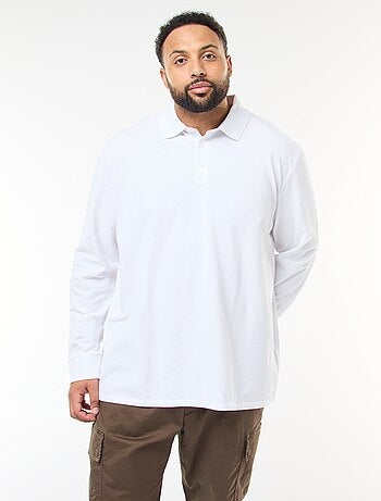 Polo de piqué de algodón de manga larga
