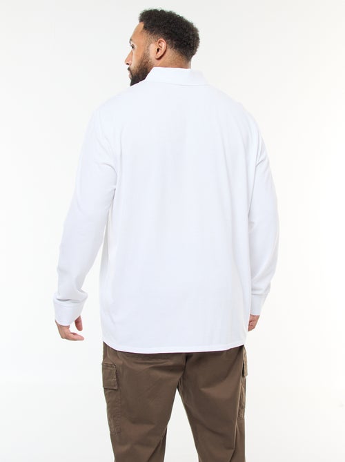 Polo de piqué de algodón de manga larga - Kiabi
