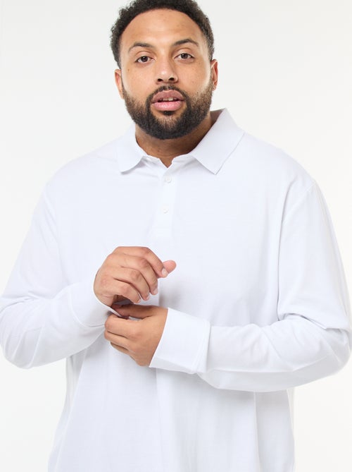 Polo de piqué de algodón de manga larga - Kiabi