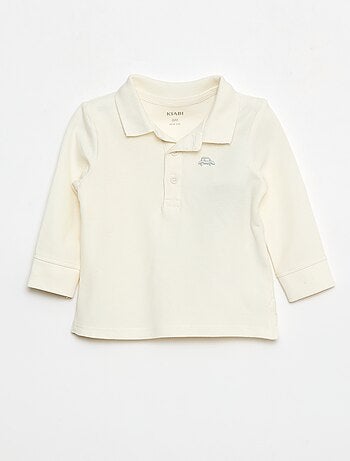 Polo de piqué de algodón de manga larga