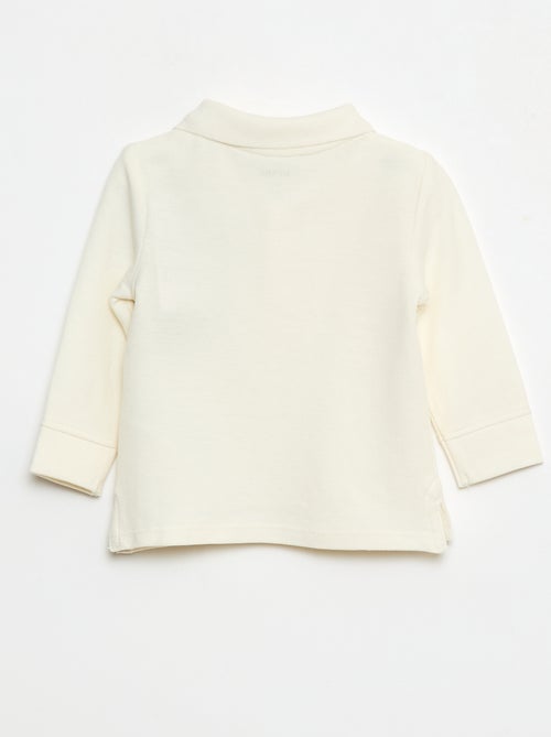 Polo de piqué de algodón de manga larga - Kiabi