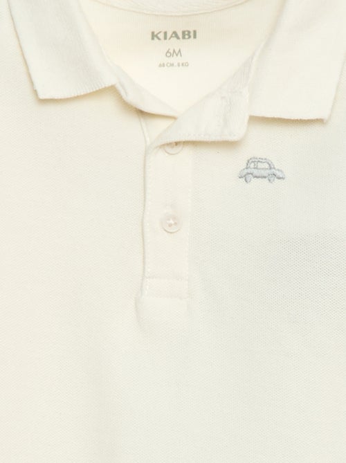 Polo de piqué de algodón de manga larga - Kiabi