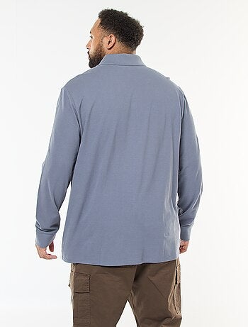 Polo de piqué de algodón de manga larga