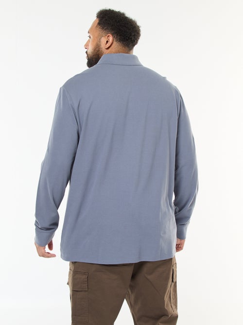 Polo de piqué de algodón de manga larga - Kiabi