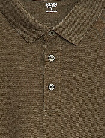 Polo de piqué de algodón de manga larga