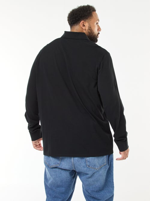 Polo de piqué de algodón de manga larga - Kiabi