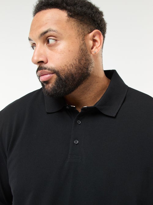 Polo de piqué de algodón de manga larga - Kiabi