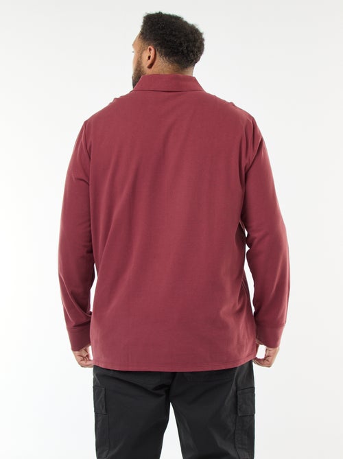 Polo de piqué de algodón de manga larga - Kiabi