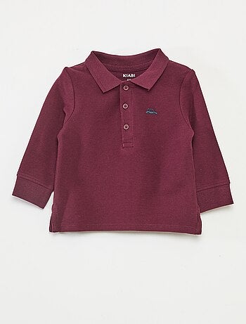 Polo de algodón piqué de manga larga