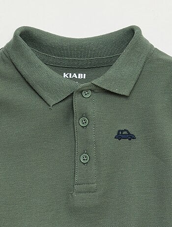 Polo de algodón piqué de manga larga
