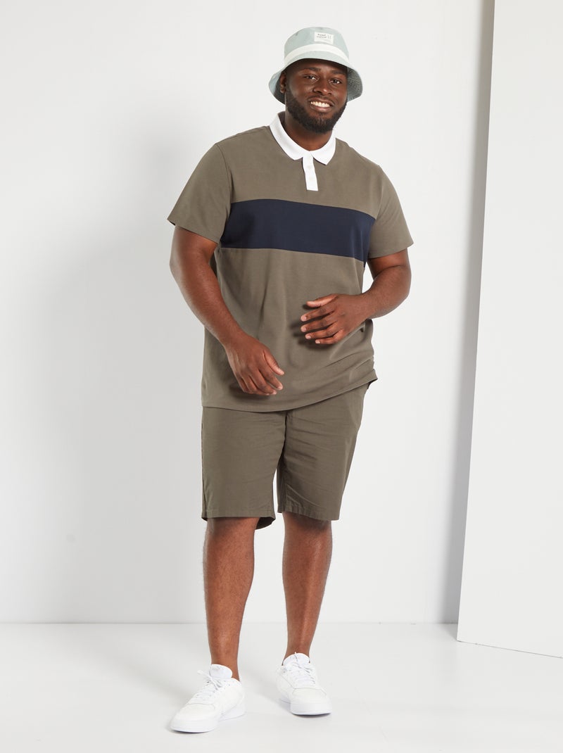 Polo de piqué de algodón KAKI - Kiabi