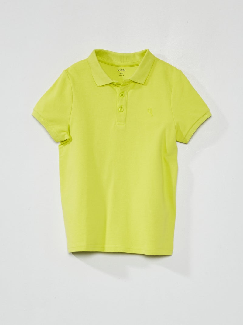 Polo de piqué de algodón liso AMARILLO - Kiabi