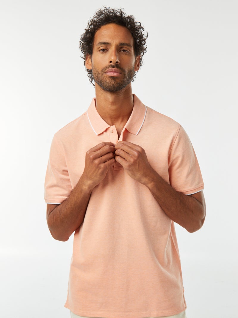 Polo de piqué de algodón Naranja - Kiabi