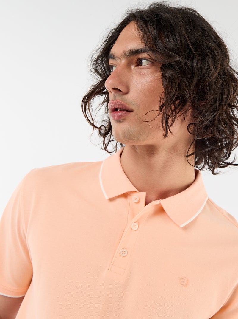 Polo de piqué de algodón Naranja - Kiabi