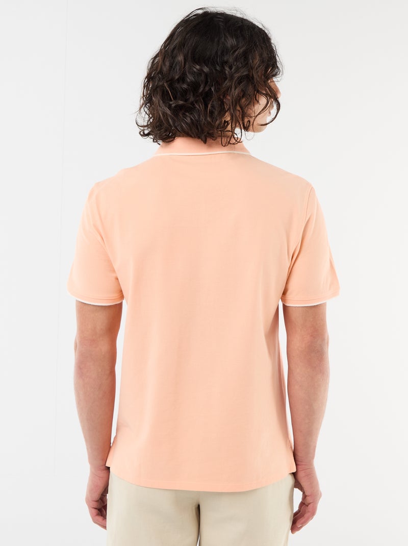 Polo de piqué de algodón Naranja - Kiabi