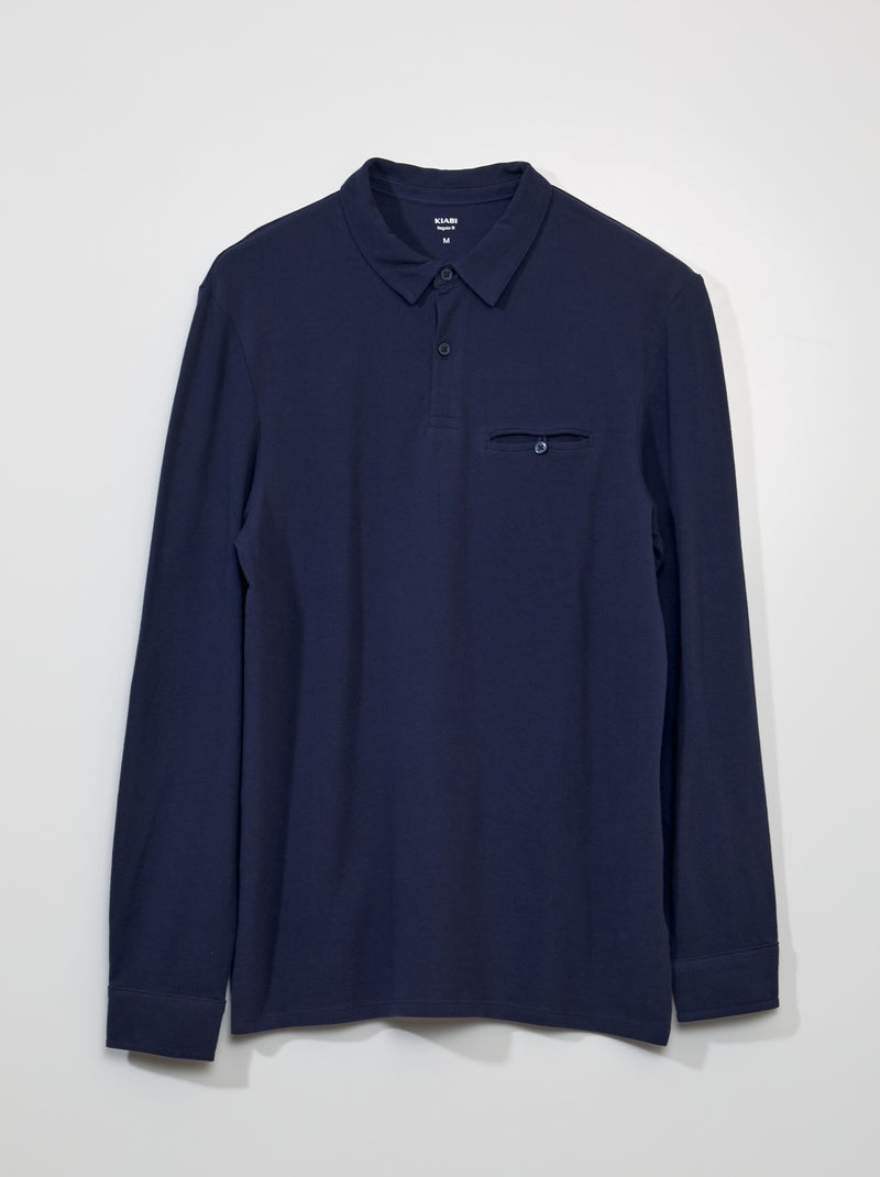 Polo de piqué de algodón NEGRO - Kiabi