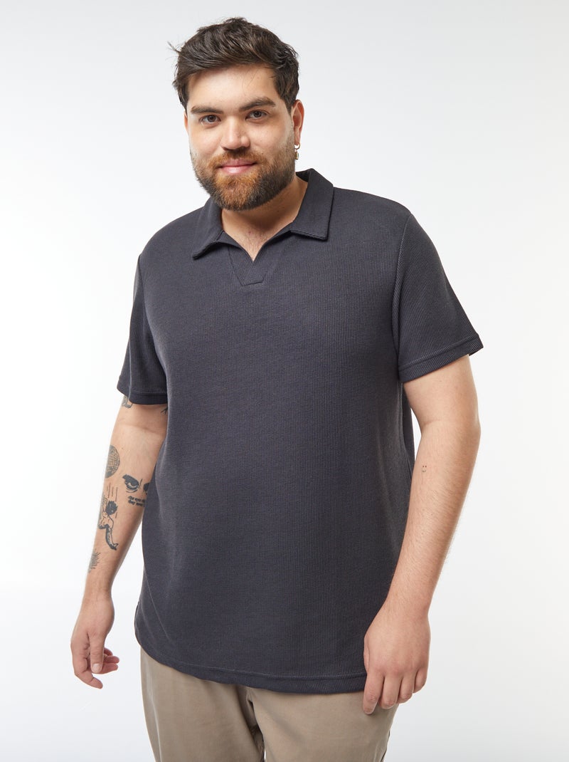 Polo de piqué de algodón Negro - Kiabi