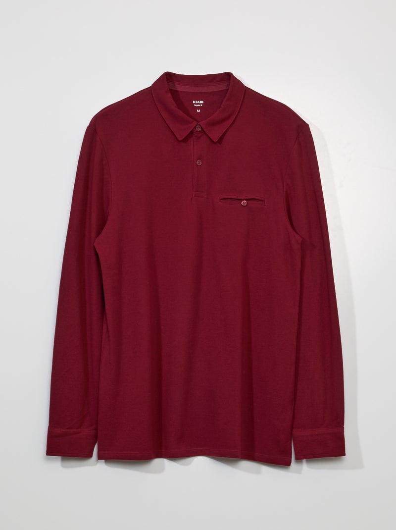 Polo de piqué de algodón ROJO - Kiabi