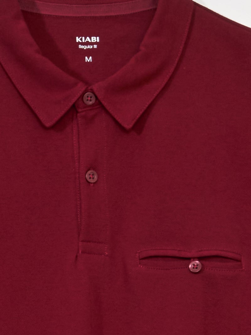 Polo de piqué de algodón ROJO - Kiabi