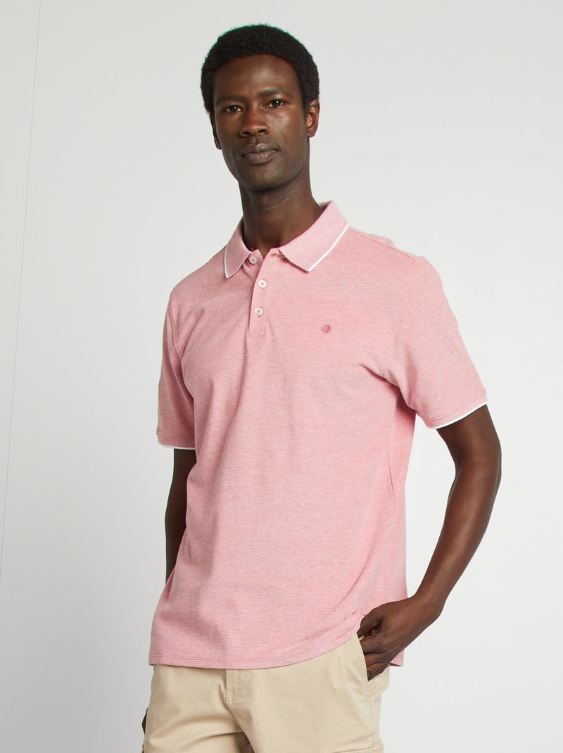 Polo de piqué de algodón ROJO - Kiabi