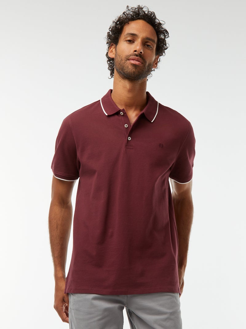 Polo de piqué de algodón rojo - Kiabi