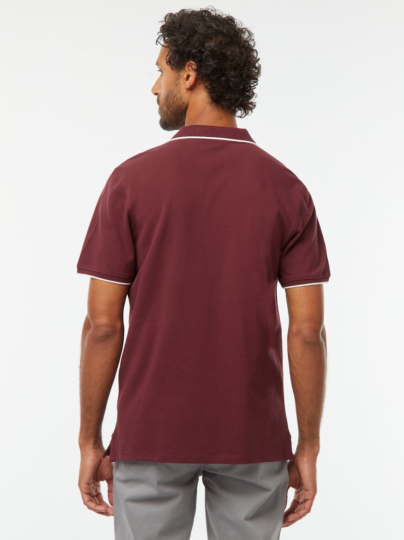 Polo de piqué de algodón rojo - Kiabi