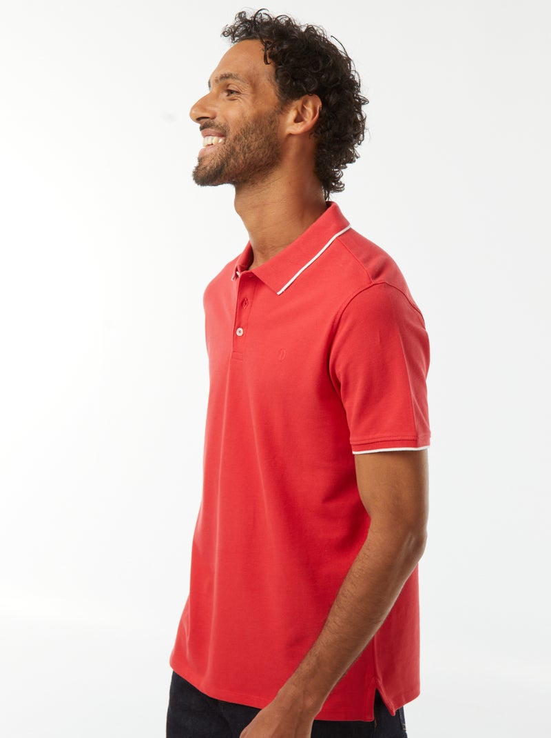 Polo de piqué de algodón Rojo - Kiabi