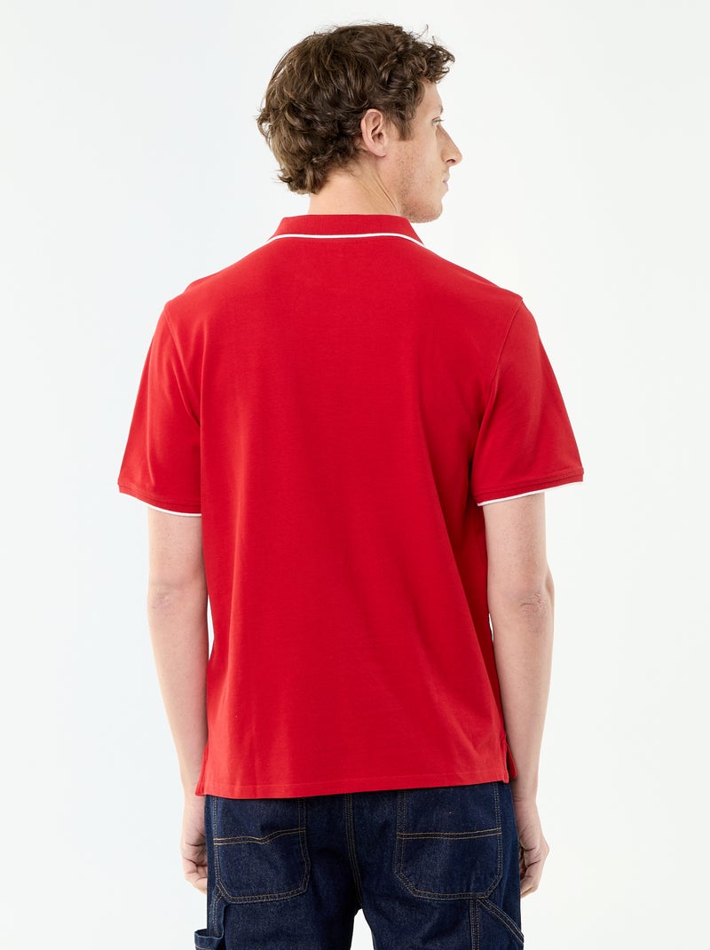 Polo de piqué de algodón Rojo - Kiabi