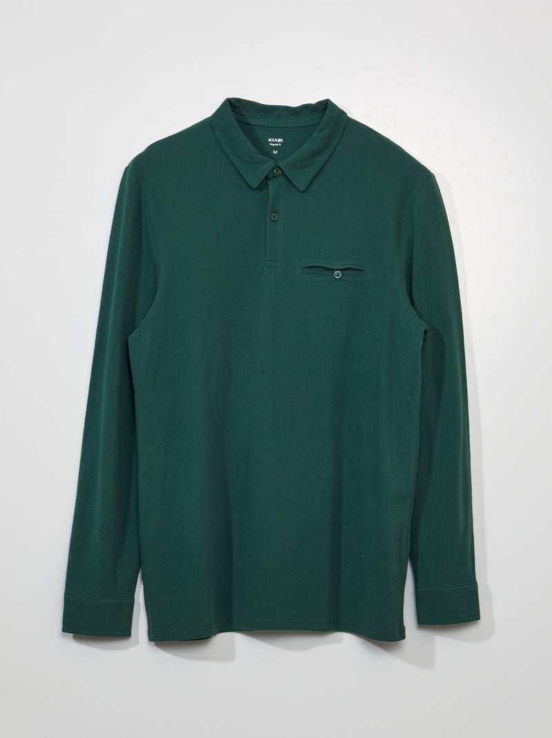 Polo de piqué de algodón Verde - Kiabi