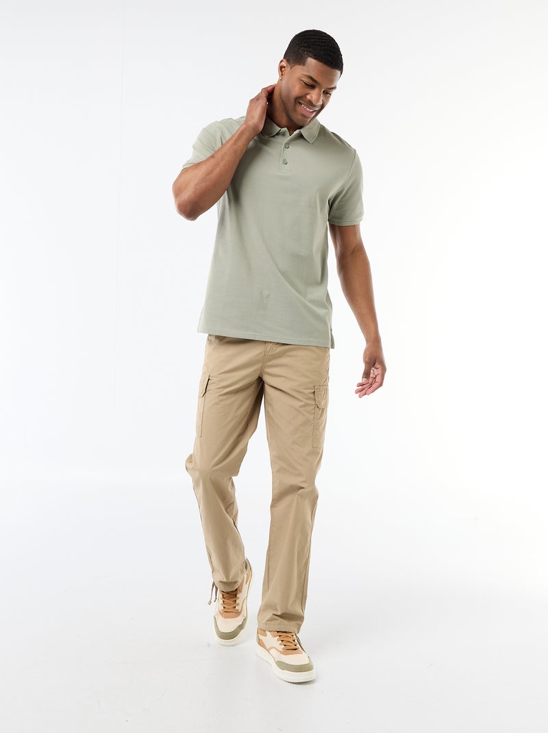 Polo de piqué de algodón Verde - Kiabi
