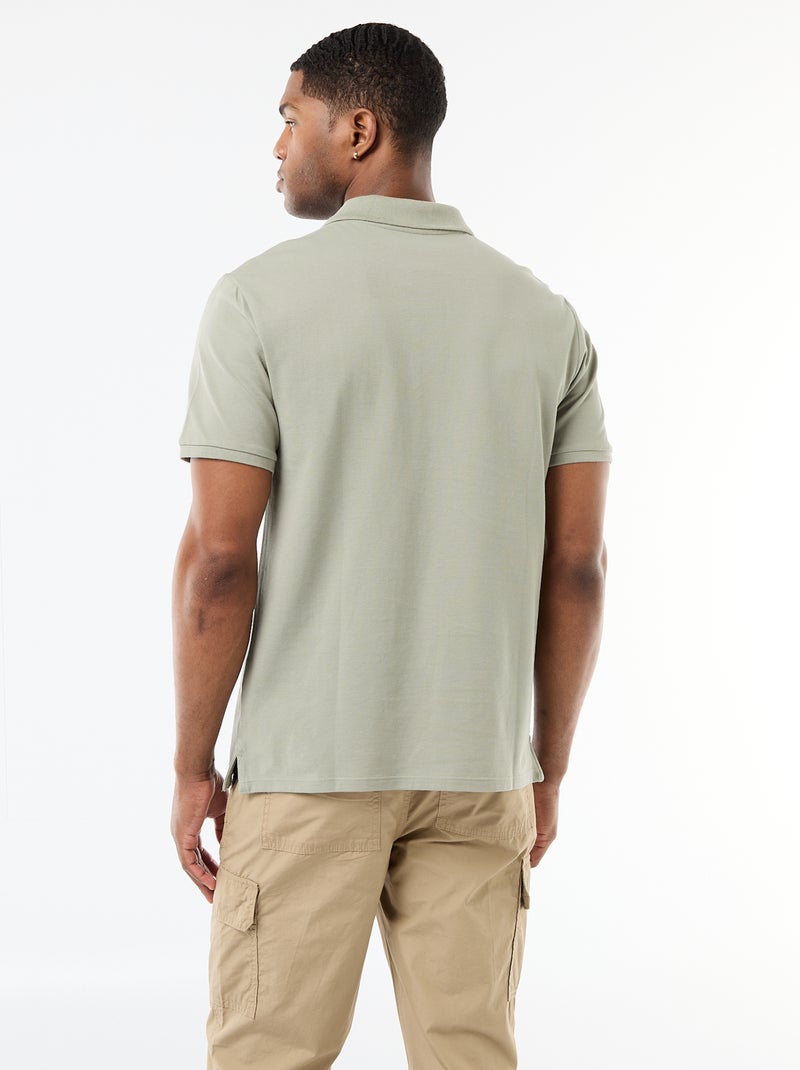 Polo de piqué de algodón Verde - Kiabi
