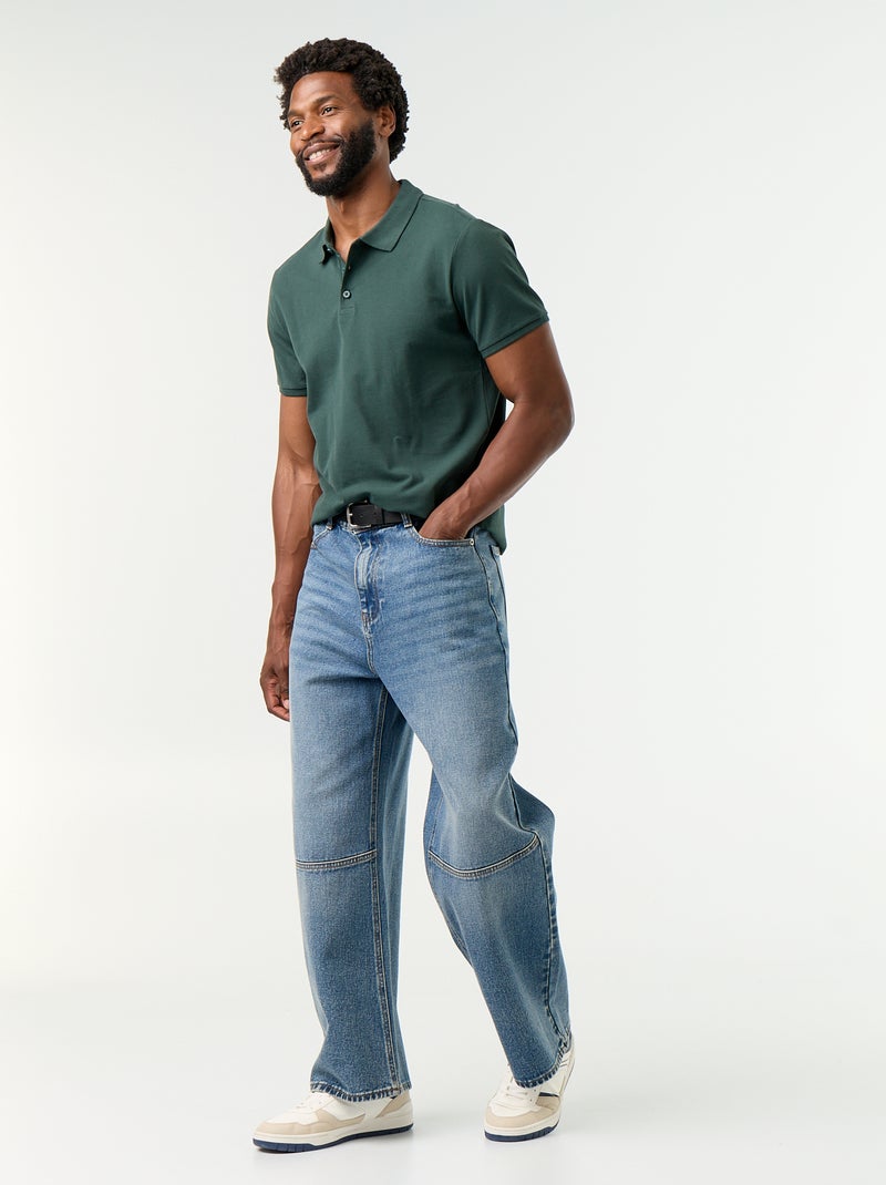 Polo de piqué de algodón Verde - Kiabi