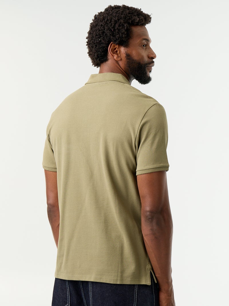 Polo de piqué de algodón Verde - Kiabi