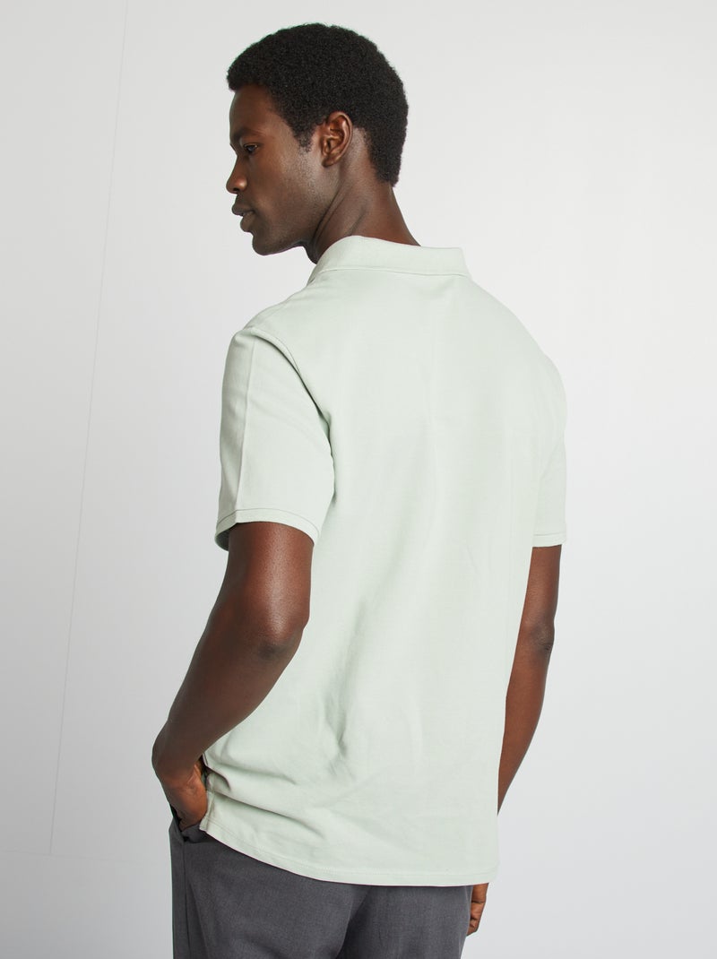 Polo de piqué de algodón VERDE - Kiabi