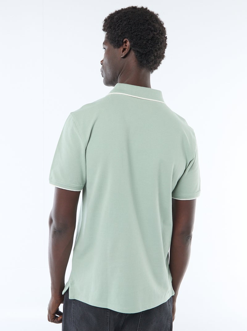 Polo de piqué de algodón Verde - Kiabi