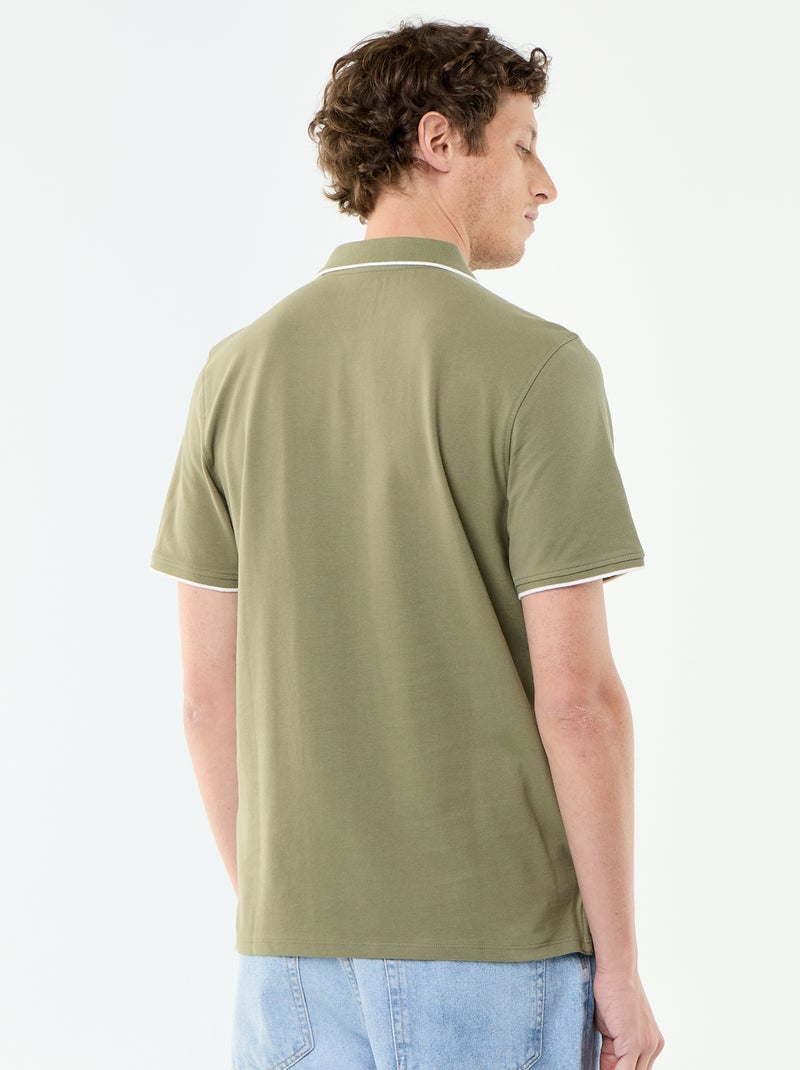 Polo de piqué de algodón Verde - Kiabi
