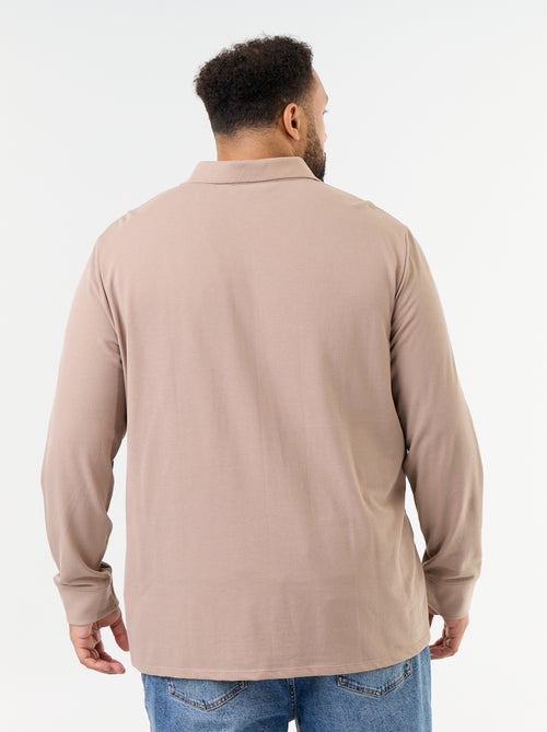 Polo de piqué de manga larga - Kiabi