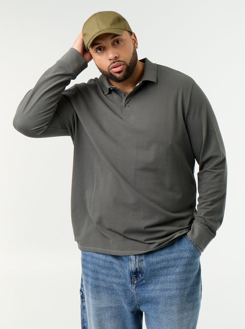 Polo de piqué de manga larga - Kiabi