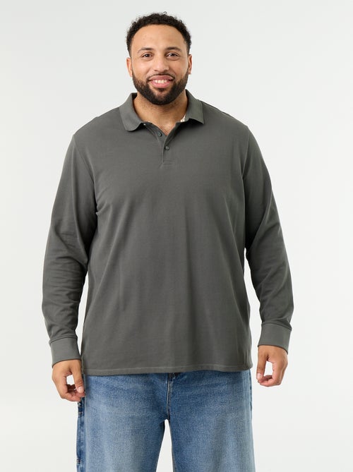 Polo de piqué de manga larga - Kiabi
