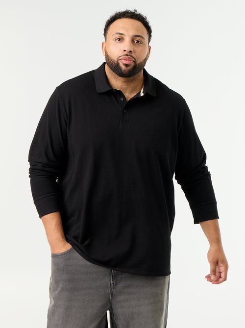 Polo de piqué de manga larga - Kiabi