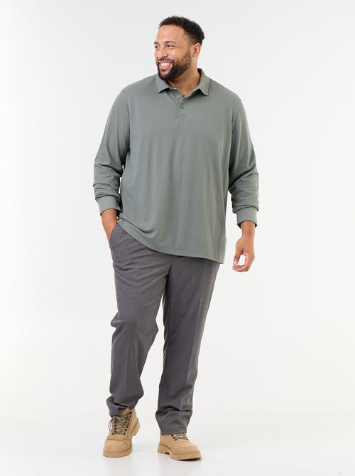Polo de piqué de manga larga - Kiabi