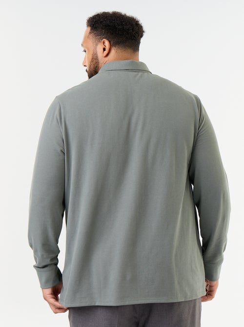 Polo de piqué de manga larga - Kiabi
