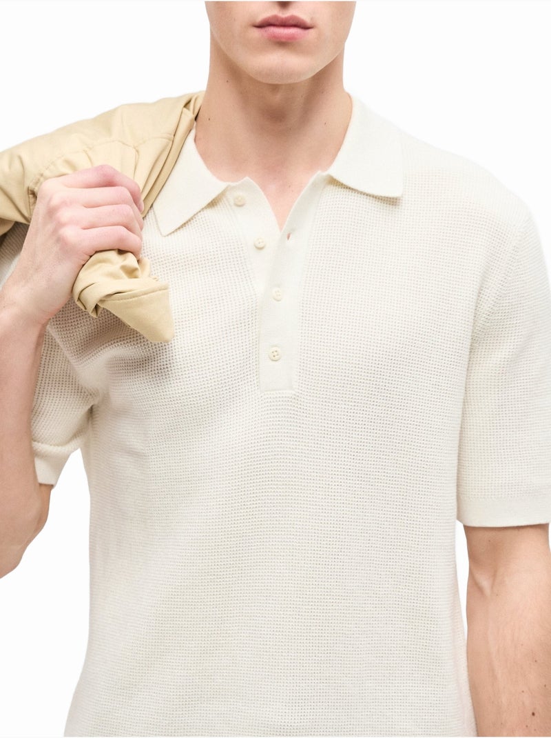 Polo de punto - Calvin Klein Blanco roto - Kiabi