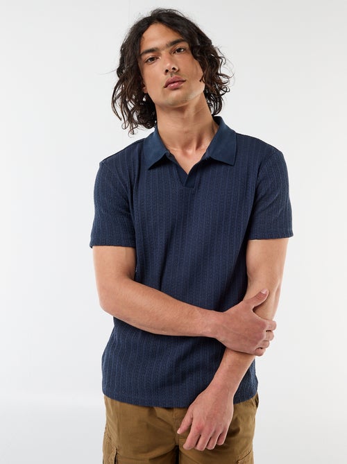 Polo de punto calado con diseño original - Kiabi